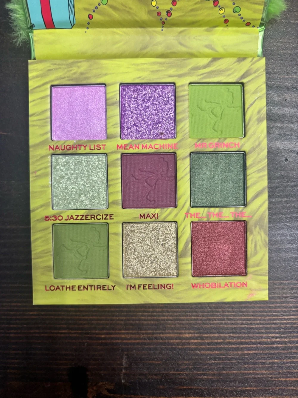 Revolution Green and Red Furry Eyeshadow Palette